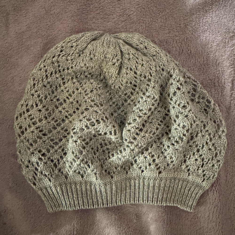 Knit Lace Beanie Hat